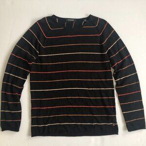 Scotch and Soda Black Striped Sweater, Size L